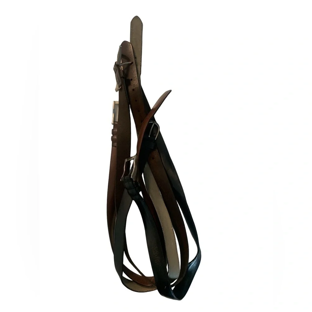Men's Leather Belt Bundle - Black, Brown, Tan Sizes 30/32 & XL